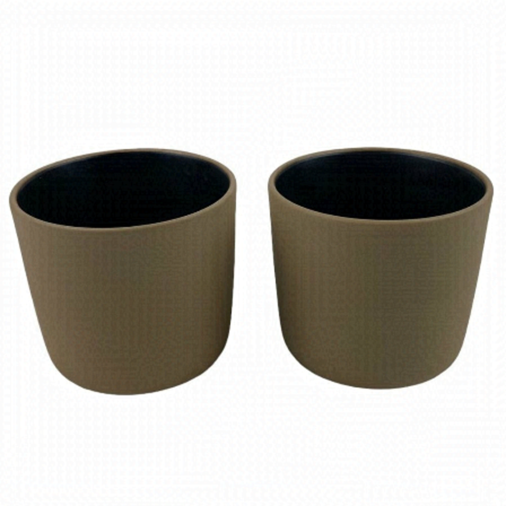 MARIMEKKO Oiva Terra Brown Matte Stoneware Coffee Cups  200ml Set Of 2